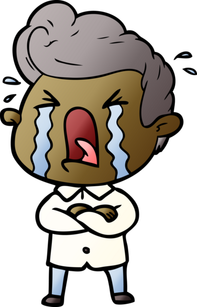 Bir insan tarafından çizilmiş ağlayan bir karikatür.