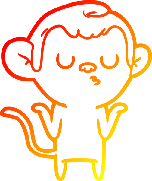 Bir insan tarafından çizilmiş çizgi film maymunu çizimi