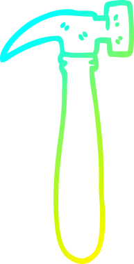 Bir insan tarafından çizilmiş bir karikatür çekiç çizimi.