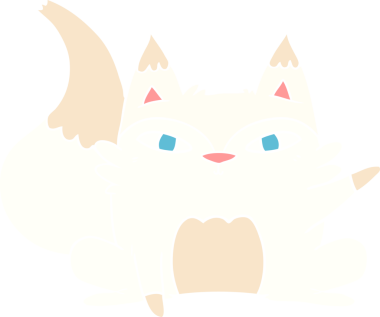 Bir insan tarafından çizilmiş düz renk çizgi film kutup tilkisi