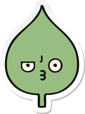 Bir insan tarafından çizilmiş sevimli bir çizgi film yaprağının çıkartması.