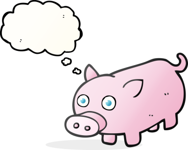 Bir insan tarafından çizilmiş serbest çizim baloncuk domuz yavrusu.