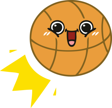 Bir insan tarafından çizilmiş bir topun düz renkli retro karikatürü