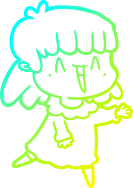 Bir insan tarafından çizilmiş bir karikatür kadın çizimi.