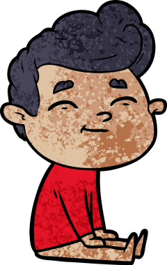 Bir insan tarafından çizilmiş mutlu çizgi film adamı.