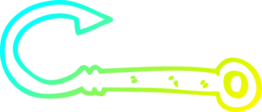 Bir insan tarafından çizilmiş karikatür balık kancası.