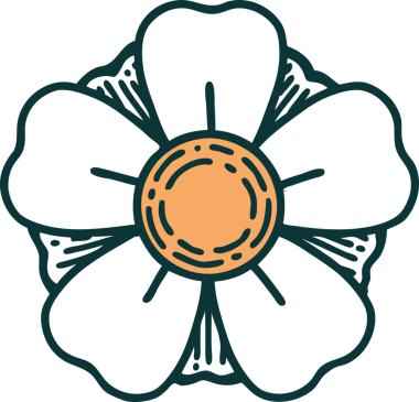 Bir insan tarafından çizilmiş bir çiçeğin ikonik dövme şekli