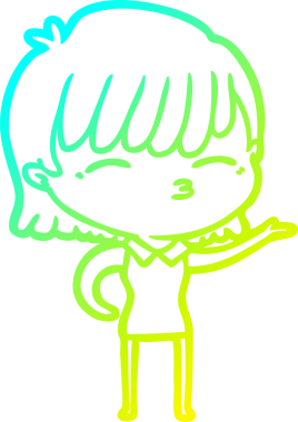 Bir insan tarafından çizilmiş bir karikatür kadın çizimi.