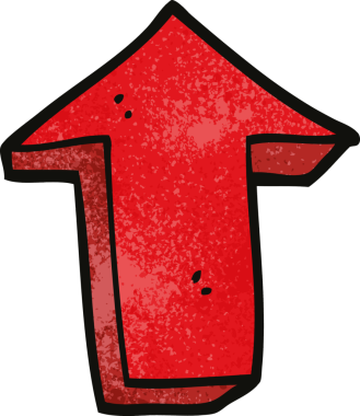 Bir insan tarafından çizilmiş karalama oku.