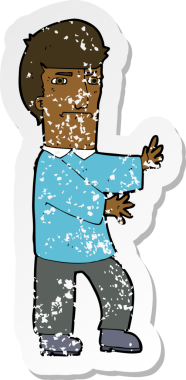 Bir insan tarafından çizilmiş huysuz bir karikatürün gerilimli yapıştırması.