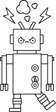 Bir insan tarafından çizilmiş robot çizimi