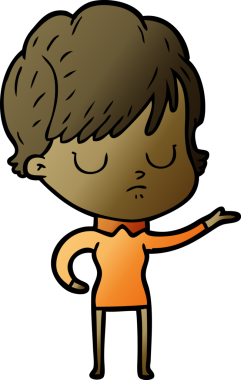 Bir insan tarafından çizilmiş karikatür kadın.