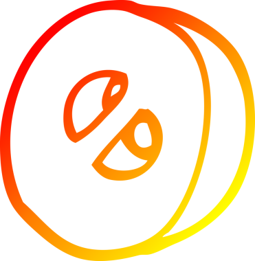 Bir insan tarafından çizilen sıfır numaralı çizgi filmin sıcak gradyan çizimi