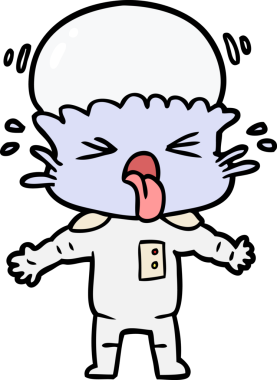 Bir insan tarafından çizilmiş garip bir uzaylı çizgi filmi.