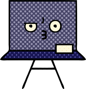 bir insan tarafından çizilmiş bir karatahtanın çizgi roman tarzı