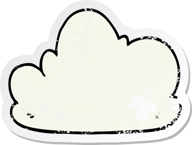 Bir insan tarafından çizilmiş karikatür bulutunun sıkıntılı çıkartması.