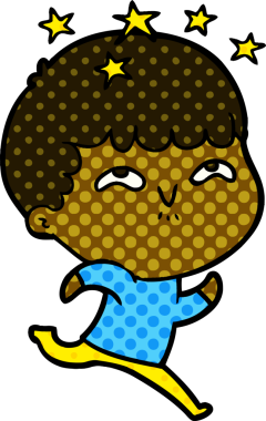 çizgi film bir insan tarafından çizilmiş hayret verici çocuk.