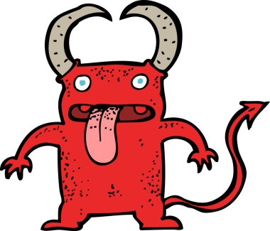 Bir insan tarafından çizilmiş küçük şeytan.