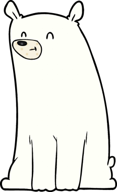 Bir insan tarafından çizilmiş mutlu kutup ayısı karikatürü