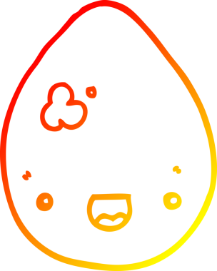 Bir insan tarafından çizilmiş karikatür yumurtasının sıcak gradyan çizimi