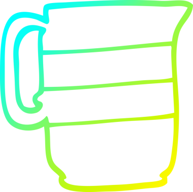 Bir insanın çizdiği süt sürahisinin soğuk gradyan çizgisi.