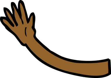 Bir insan tarafından çizilmiş çizgi film kolu