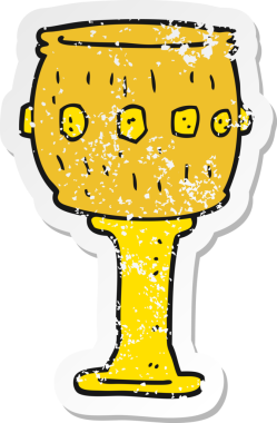 Bir insan tarafından çizilmiş bir karikatür bardağının gerilmiş yapıştırması.