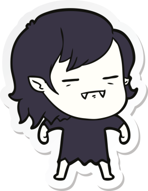 Bir insan tarafından çizilmiş ölümsüz vampir bir kızın çıkartması.