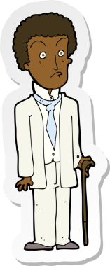 Bir insan tarafından çizilmiş mutsuz bir beyefendinin çıkartması.