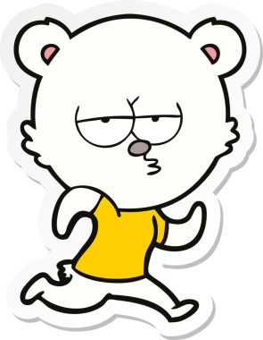 Bir insan tarafından çizilmiş, sıkılmış bir kutup ayısının çıkartması.