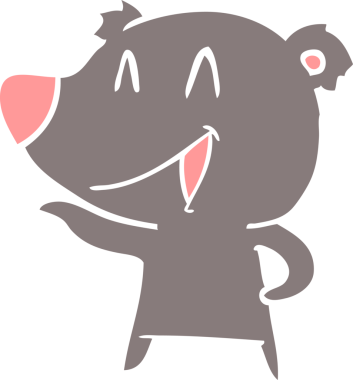 Gülen ayı düz renkli çizgi film bir insan tarafından çizildi.