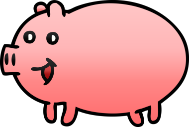 Bir insan tarafından çizilmiş rengarenk bir domuz karikatürü.