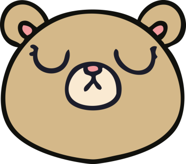 Bir insan tarafından çizilmiş garip bir çizgi film ayısı.