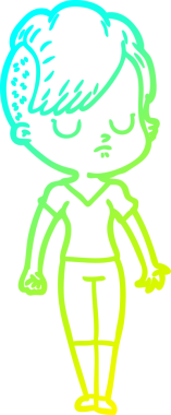 Bir insan tarafından çizilmiş bir karikatür kadın çizimi.