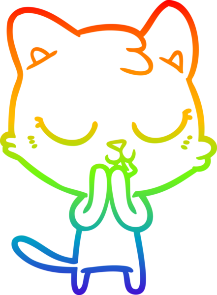 gökkuşağı gradyanı çizimi bir insan tarafından çizilmiş çizgi film kedisi