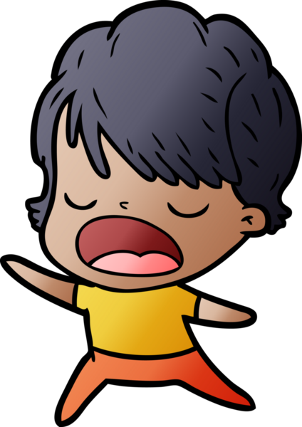 Bir insan tarafından çizilmiş bir karikatür kadın konuşuyor.