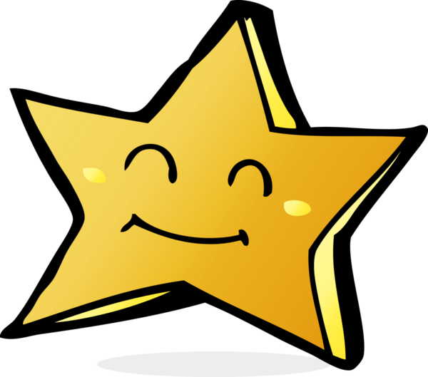 bir insan tarafından çizilmiş mutlu bir yıldız karakteri