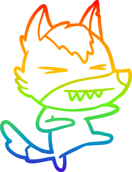 Bir insan tarafından çizilmiş kızgın bir kurt çizgi çizimi.