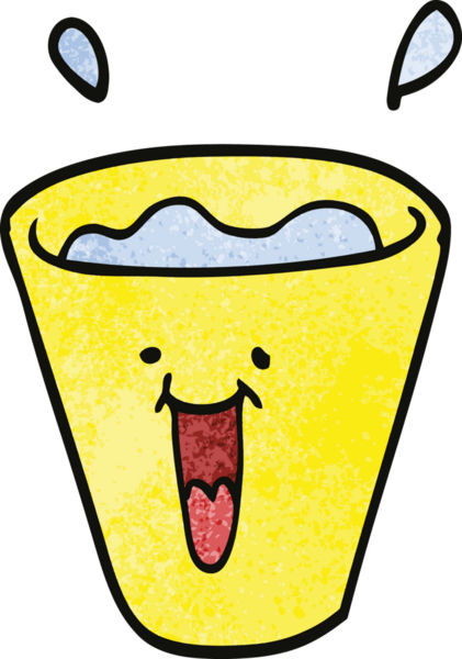 Bir insan tarafından çizilmiş mutlu içecekler.