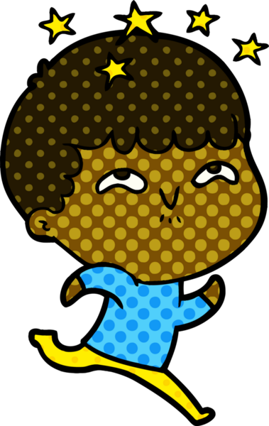 çizgi film bir insan tarafından çizilmiş hayret verici çocuk.