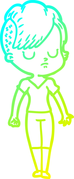 Bir insan tarafından çizilmiş bir karikatür kadın çizimi.