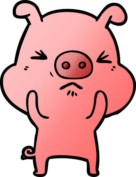 Bir insan tarafından çizilmiş kızgın domuz çizgi filmi.