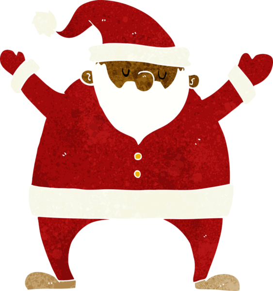 Bir insan tarafından çizilmiş Noel Baba çizgi filmi.