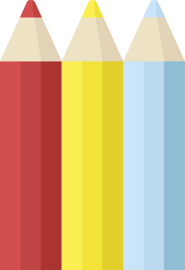 bir insan tarafından çizilmiş renk kalemleri grafik vektör resimleme simgesi