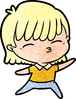 Bir insan tarafından çizilmiş karikatür kadın.