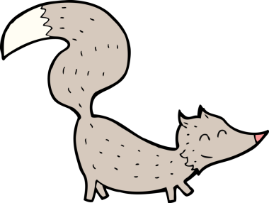 Bir insan tarafından çizilmiş küçük bir kurt.