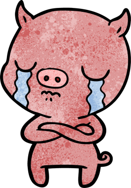 Bir insan tarafından çizilmiş domuz ağlaması.