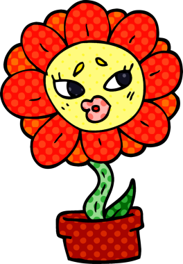 Bir insan tarafından çizilmiş karalama saksısı.