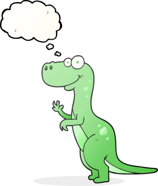 Bir insan tarafından çizilmiş serbest çizim baloncuk karikatür dinozor.