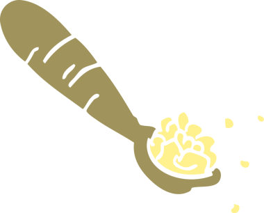 Bir insan tarafından çizilmiş patates püresi kaşığı karalama çizgi filmi.